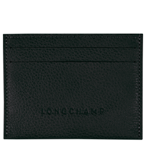 Longchamp Le Foulonné Bőr Kártyatartó Férfi Fekete | 94763INTH