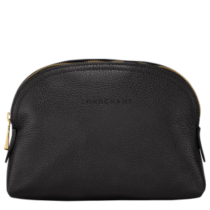 Longchamp Le Foulonné Bőr Pouches Női Fekete | 20149OXJQ