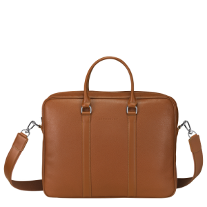 Longchamp Le Foulonné S Bőr Aktatáska Férfi Barna | 67589MTEG