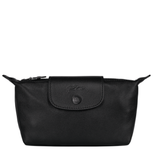 Longchamp Le Pliage Cuir Bőr Pouches Női Fekete | 36815CWXE