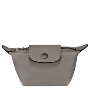 Longchamp Le Pliage Cuir Bőr Érme Pénztárca Női Szürke | 58197ZQKG