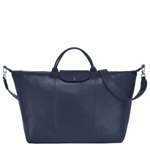 Longchamp Le Pliage Cuir L Bőr Utazótáskák Női Kék | 49605LBIE