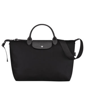 Longchamp Le Pliage Energy L Vászon, Recycled canvas Kézitáska Női Fekete | 83615FQLZ