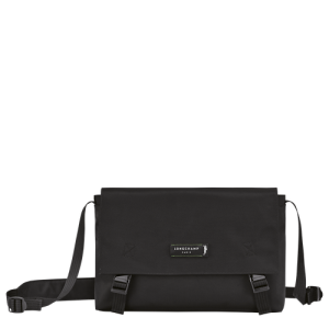 Longchamp Le Pliage Energy M Vászon, Recycled canvas Crossbody Táska Férfi Fekete | 32495NHWC