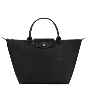 Longchamp Le Pliage Green M Vászon, Recycled canvas Kézitáska Női Fekete | 05187ZTQV