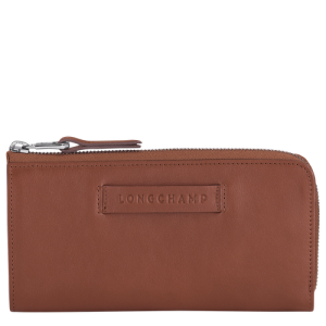 Longchamp Long 3D Bőr Pénztárca Női Barna | 19702EGHI