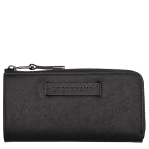 Longchamp Long 3D Bőr Pénztárca Női Fekete | 54183XQLA