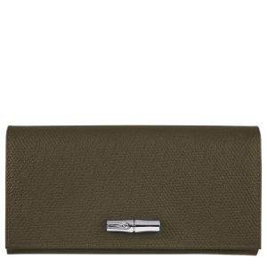 Longchamp Long continental Roseau Bőr Pénztárca Női Zöld | 92064JLKF