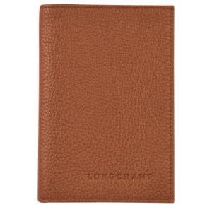 Longchamp Passport cover Le Foulonné Bőr Pouches Női Barna | 63478VKBF
