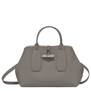 Longchamp Roseau M Bőr Kézitáska Női Szürke | 03589PIBM