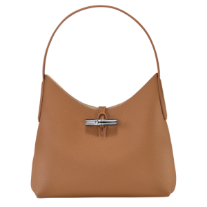 Longchamp Roseau M Bőr Válltáskák Női Bézs | 47921XVON