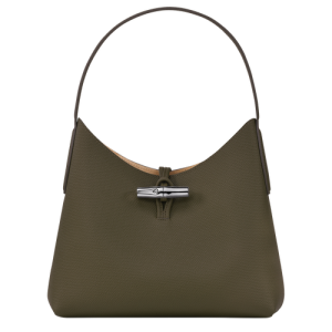 Longchamp Roseau M Bőr Válltáskák Női Zöld | 96207VTNA