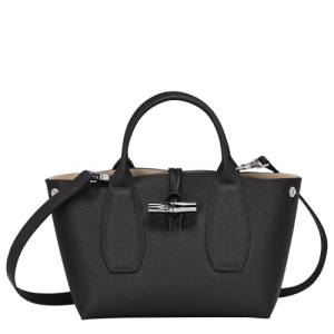 Longchamp Roseau S Bőr Kézitáska Női Fekete | 43067ODWE